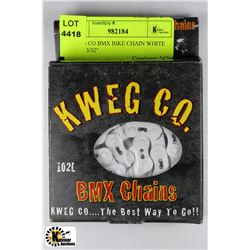 KWEG CO BMX BIKE CHAIN WHITE 1/2" X 3/32"
