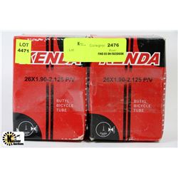 2 PACK KENDA BUTYL BICYCLE TUBES
