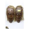 Image 1 : PAIR OF HAND CARVED WOODEN MASKS