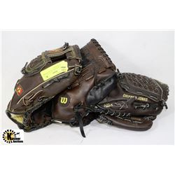 SET OF 3 BASEBALL GLOVES DARK MIZUNO PROSPECT