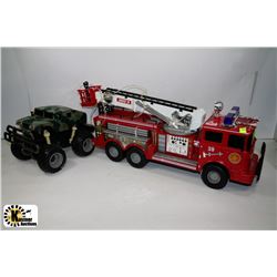 TOY FIRETRUCK & HUMVEE