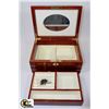 Image 1 : WOODEN  JEWELLERY BOX WITH KEY