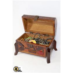 HAITI WOODEN HAND CRAFTED CHEST WITH FASHION