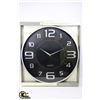 Image 1 : NEW 18" MODERN SILVER TONE WALL CLOCK