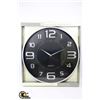 Image 1 : NEW 18" MODERN SILVER TONE WALL CLOCK