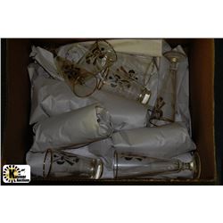 ESTATE BOX OF CURLING THEMED GLASSES