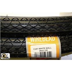 NEW CST TIRES WIRE BEAD WHITE WALL26X2.125      X2