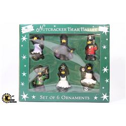 SET OF SIX NUTCRACKER BALLET ORNIMENTS
