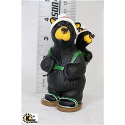 SNOW SHOE W/BABY BEAR FIGURINES FROM BEARFOOTS