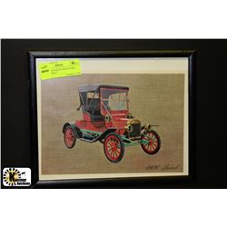 FRAMED ANTIQUE CAR PICTURE 1906 MAXWELL