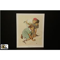 6 PRINTS OF NORM ROCKWELL MARBLE PLAY