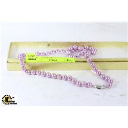 15-LIGHT PINK SEASHELL PEARL NECKLACE
