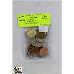 #181-PACKAGE OF 15 INTERNATIONAL COINS.
