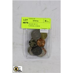 #179-PACKAGE OF 15 INTERNATIONAL COINS.
