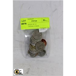 #176-PACKAGE OF 15 INTERNATIONAL COINS.