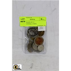 #180-PACKAGE OF 15 INTERNATIONAL COINS.