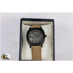 CURREN MANS WATCH GENUINE LEATHER BROWN STRAP