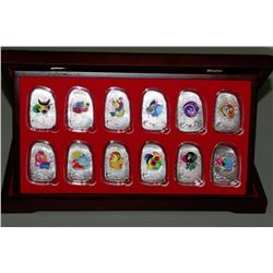 12PC. ELECTROPLATED CHINESE COIN SET