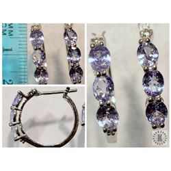 #1-STERLING SILVER TANZANITE EARRINGS