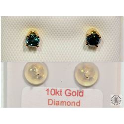#2-10K GOLD BLUE DIAMOND(0.19CT) EARRINGS