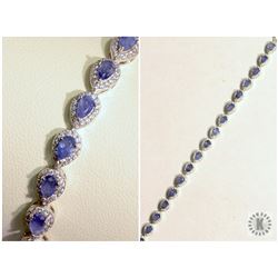 #3-STERLING SILVER SAPPHIRE(6.30CT) BRACELET