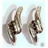 Image 1 : #5-STERLING SILVER BLACK & WHITE DIAMOND EARRINGS