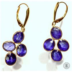 #8-14K GOLD SAPPHIRE(17CT) EARRINGS