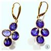 Image 1 : #8-14K GOLD SAPPHIRE(17CT) EARRINGS