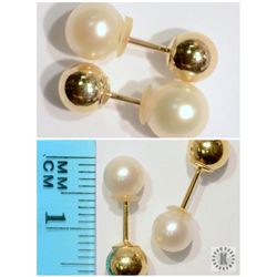 #18-10K GOLD FRESHWATER PEARL 2-IN-1 REVERSIBLE