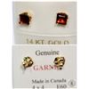Image 1 : #20-14K GOLD GARNET EARRINGS