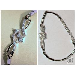#24-STERLING SILVER CUBIC ZIRCONIA BRACELET