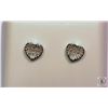 Image 1 : #30-STERLING SILVER DIAMOND HEART DESIGN EARRINGS