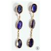Image 1 : #33-14K GOLD ENHANCED SAPPHIRE(3.6CT) EARRINGS