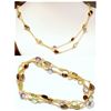 Image 1 : #34-STERLING SILVER GOLD PLATED GEMSTONE NECKLACE