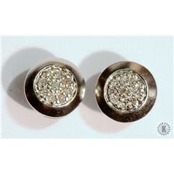 #36-STERLING SILVER DIAMOND(0.15CT) EARRINGS