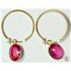 Image 1 : #37-14K-GOLD RUBY(6.8CT) EARRINGS