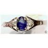 Image 1 : #38-14K GOLD SAPPHIRE(0.5CT) & DIAMOND RING