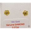 Image 1 : #44-14K GOLD DIAMOND EARRINGS WITH MOTHER OF PEARL