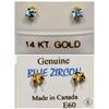 Image 1 : #45-14K GOLD NATURAL BLUE ZIRCONIA EARRINGS