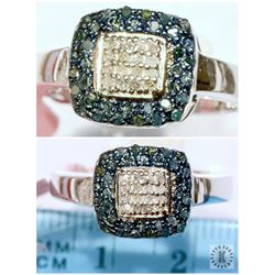 #47-STERLING SILVER DIAMOND(0.52CT) RING