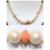 Image 1 : #50-FRESHWATER PEARL & POLY CORAL FLORAL SHAPE
