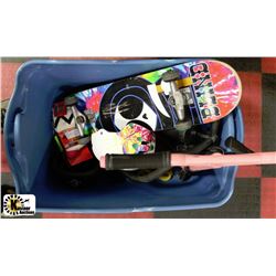 LARGE BLUE BIN OUTDOOR FUN STUFF - BELL