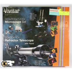 VIVITAR MICROSCOPE SET  300X/600X/1200X  AND