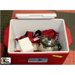 RED/WHITE COLEMAN PARTY STACKER COOLER