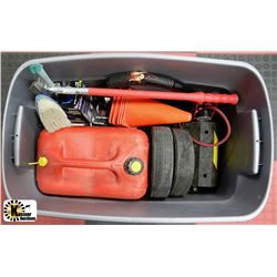 GREY BIN W/YARD & AUTOMOTIVE ITEMS INCL.