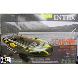 NEW 4-PERSON SEAHAWK BOAT WITH OARS AND PUMP