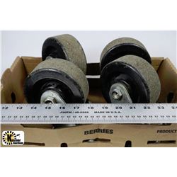 SET OF FOUR COMMERCIAL DOLLY WHEELS