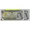 Image 1 : UNC 1973 ONE DOLLAR BANKNOTES CONSECUTIVE S/N X2