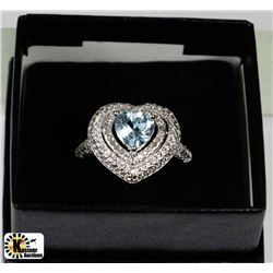 14K WHITE GOLD OVER STERLING SILVER DIAMOND &
