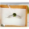 Image 1 : 23) .925 SILVER WITH NATURAL PERIDOT &CZ  RING